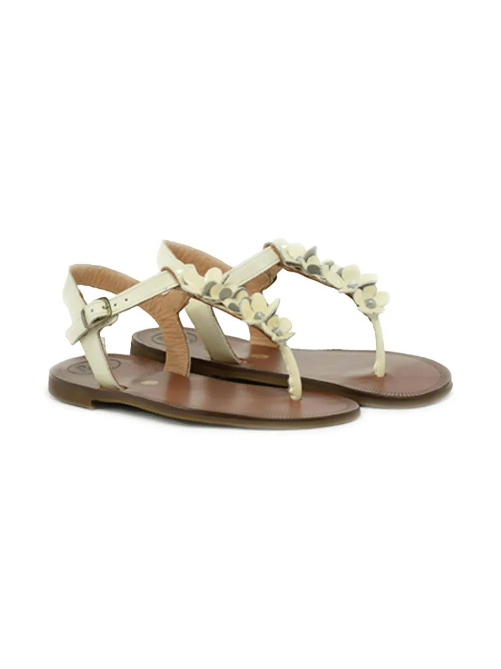 Pèpè Leren sandalen Beige