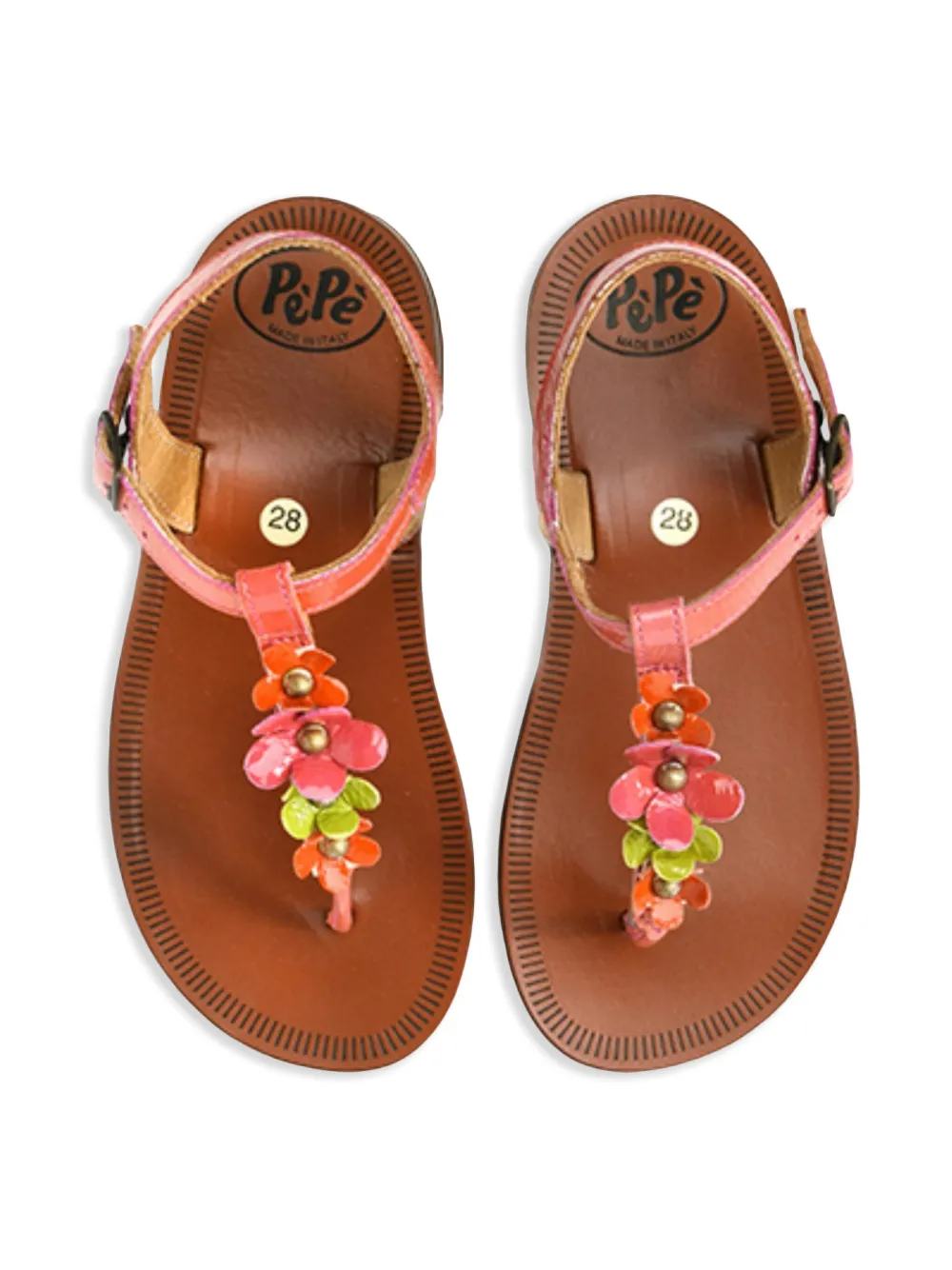 Pèpè Leather Sandals In Orange