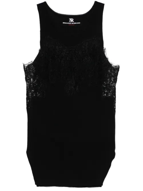 Débardeur à détails en dentelle - Ermanno Scervino - Modalova