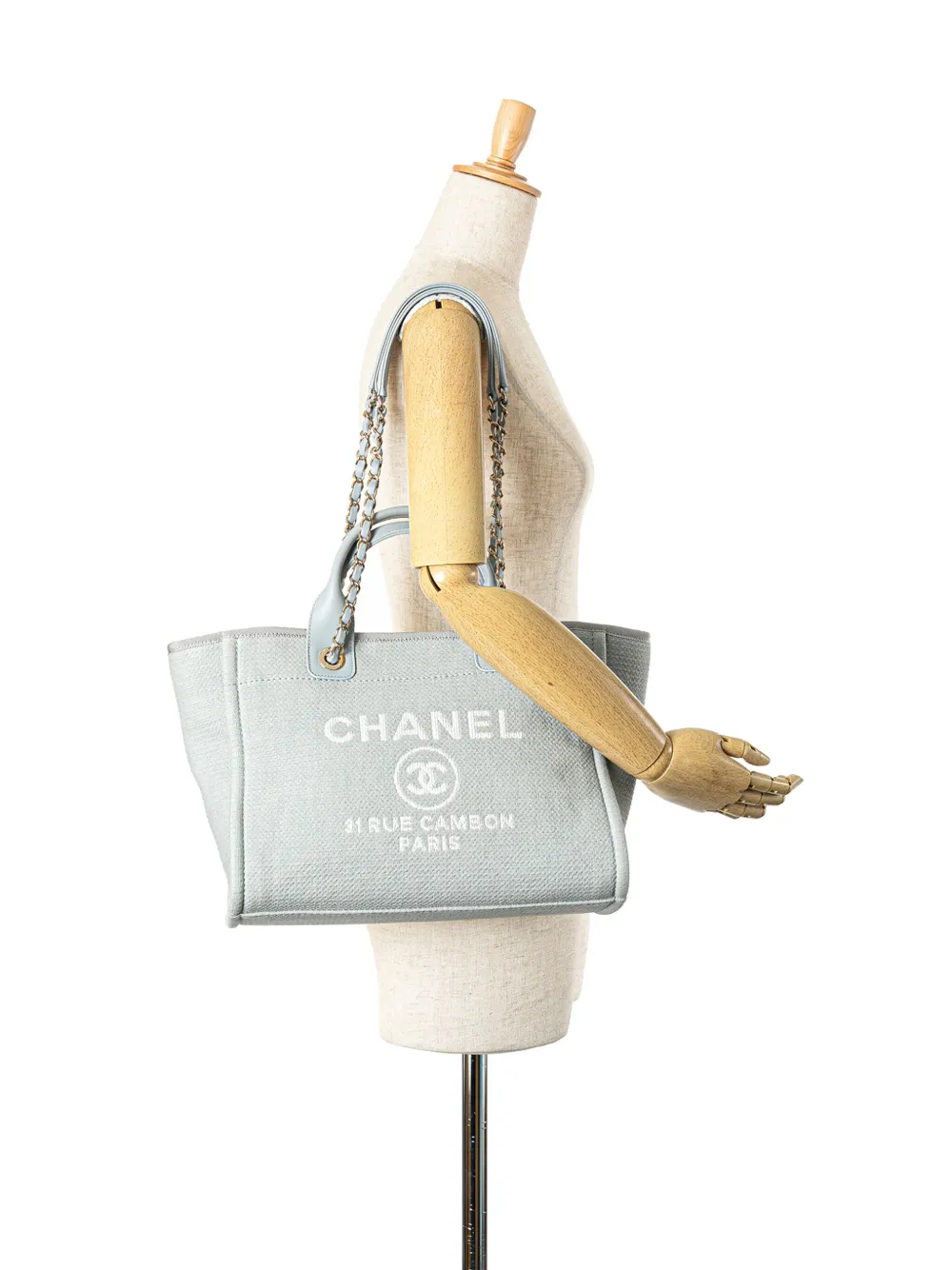 CHANEL Pre-Owned 2021-2024 Small Canvas Deauville Tote satchel - Blauw