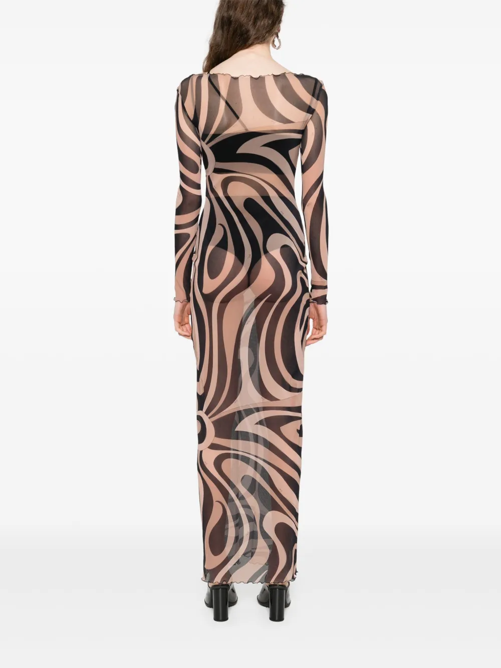 PUCCI Maxi-jurk met print Bruin