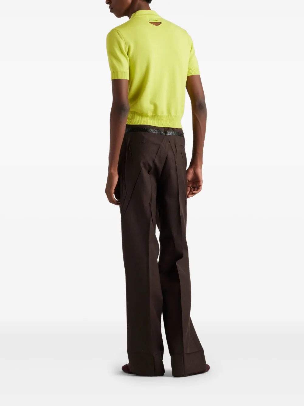 Prada Poloshirt van scheerwol Geel