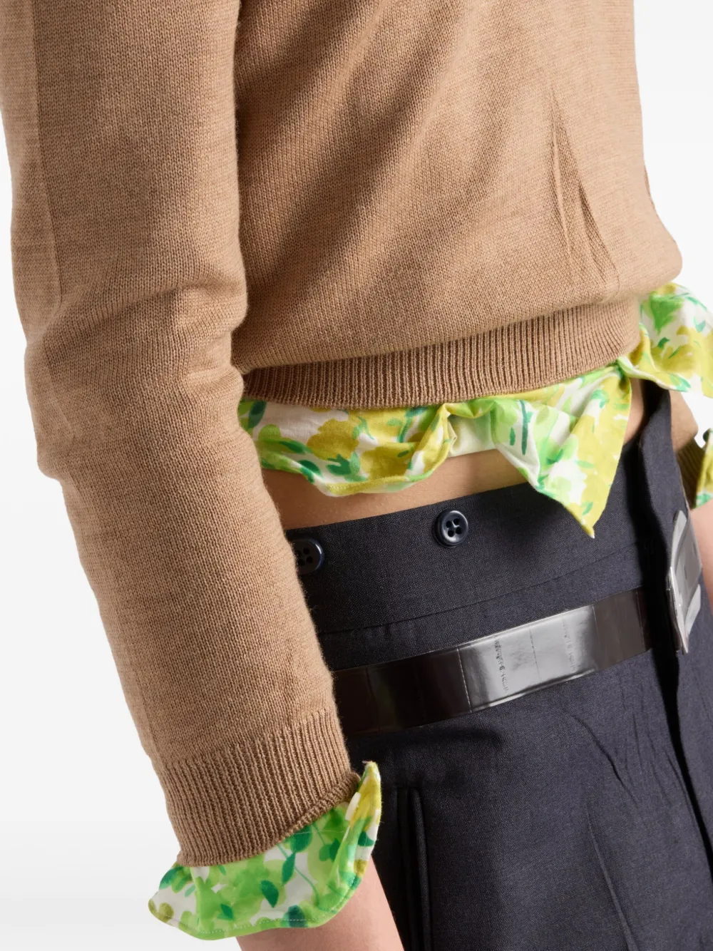 Prada Wollen trui met V-hals Bruin