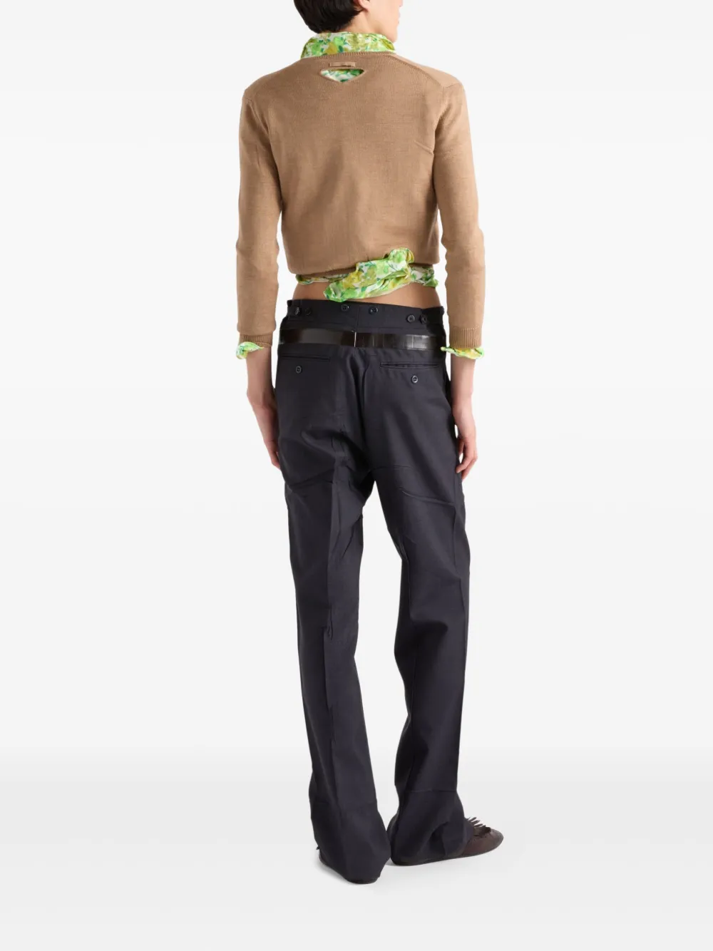 Prada Wollen trui met V-hals Bruin