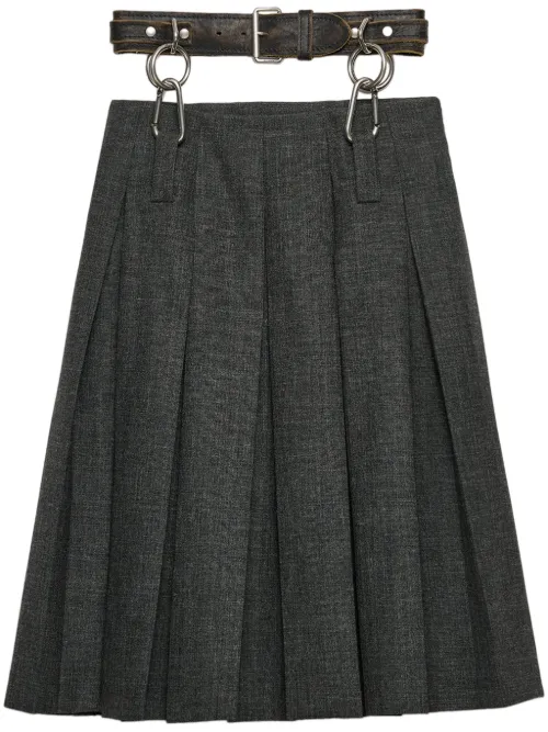 Jupe plissée à taille ceinturée - Prada - Modalova