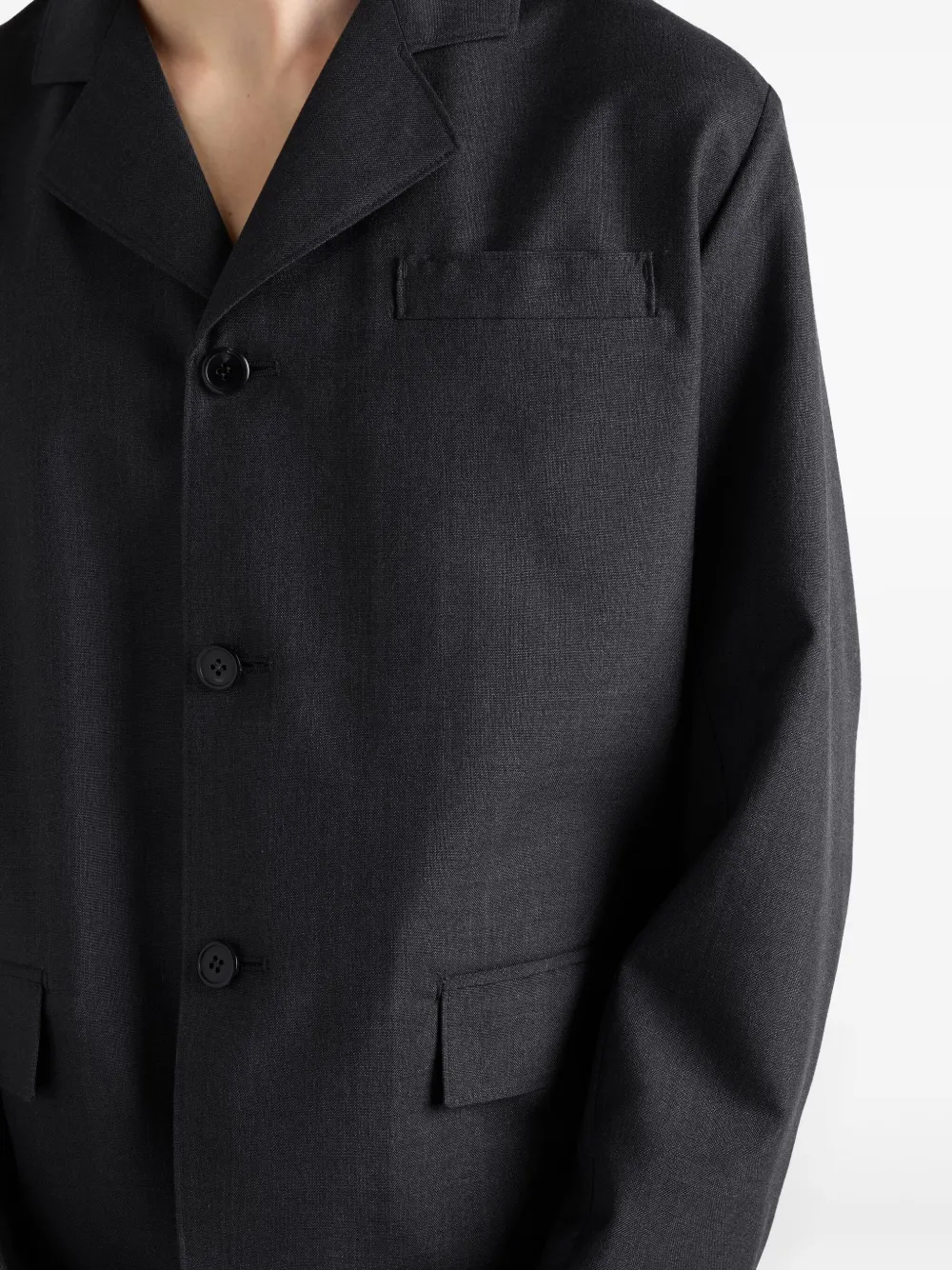 Prada Jack met enkele rij knopen Zwart