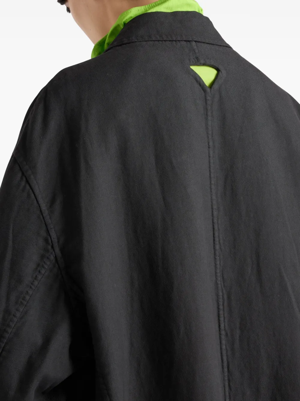 Prada Jas met enkele rij knopen Zwart