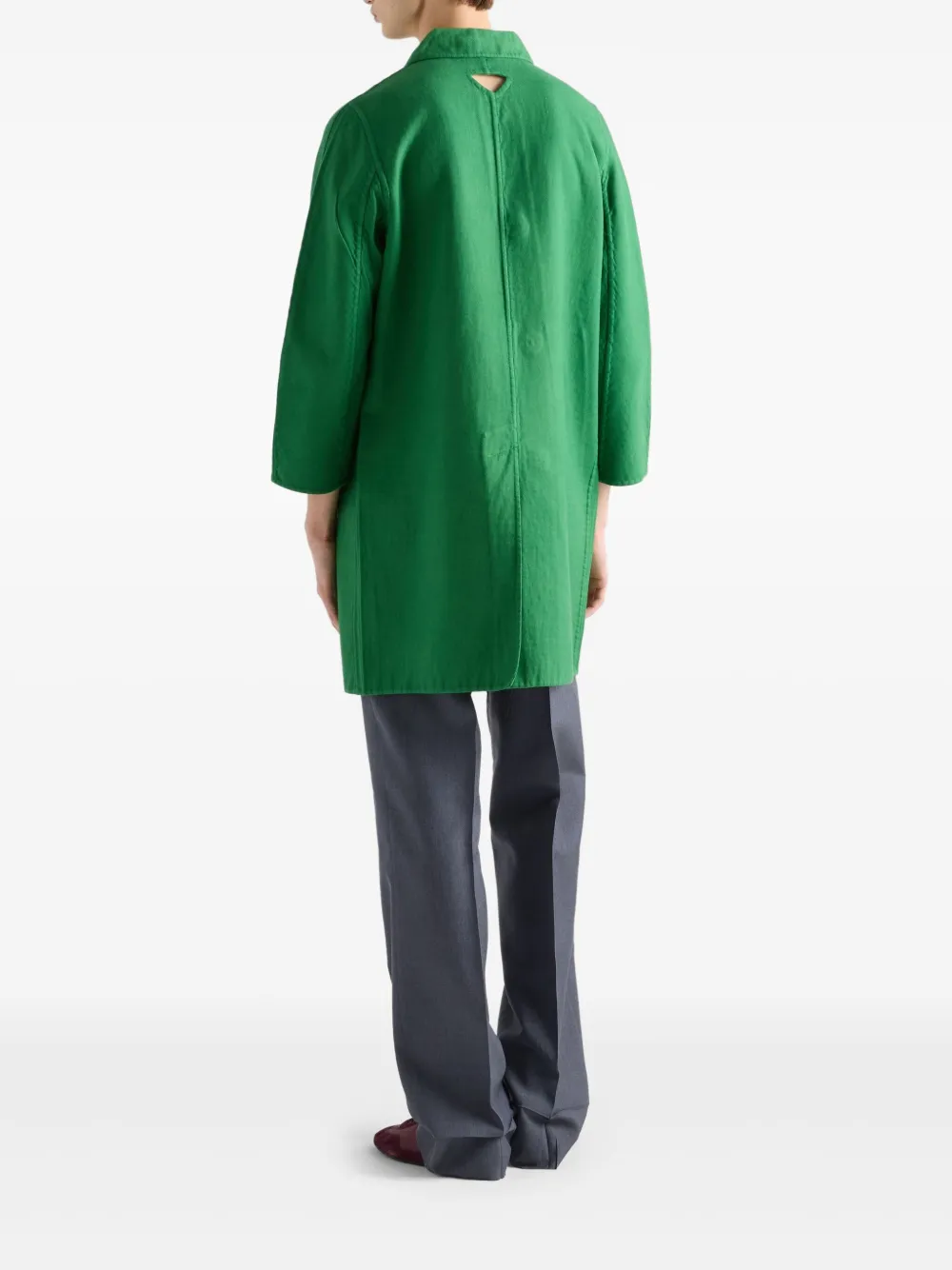 Prada Jas met enkele rij knopen Groen