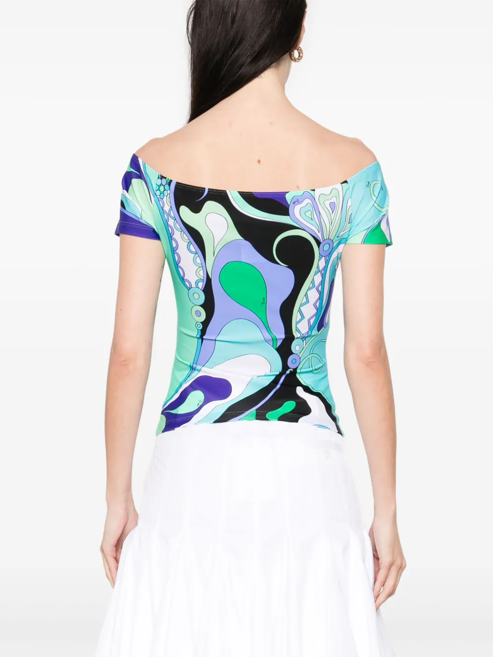 PUCCI Off-shoulder top Groen