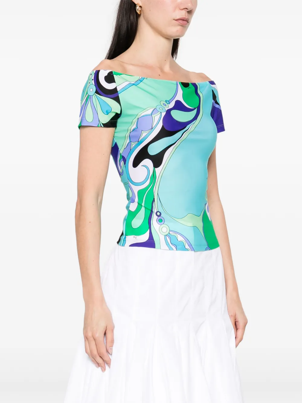 PUCCI Off-shoulder top Groen