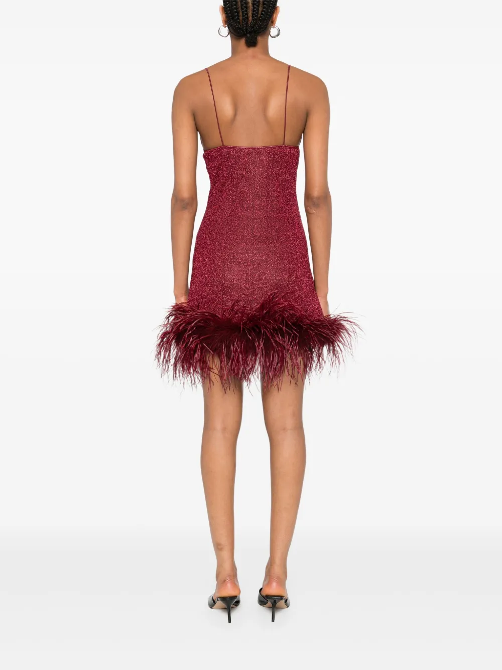Oséree Lumière Plumage mini-jurk Rood