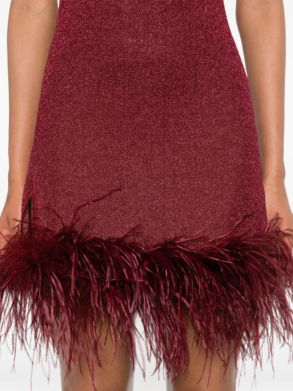 Oséree Lumière Plumage mini-jurk Rood