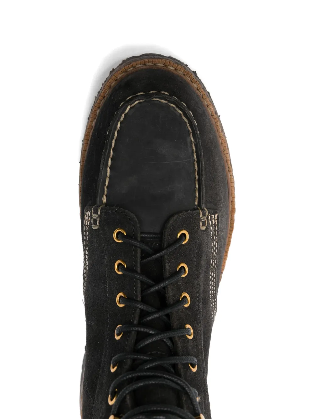 visvim lace-up leather boots Zwart