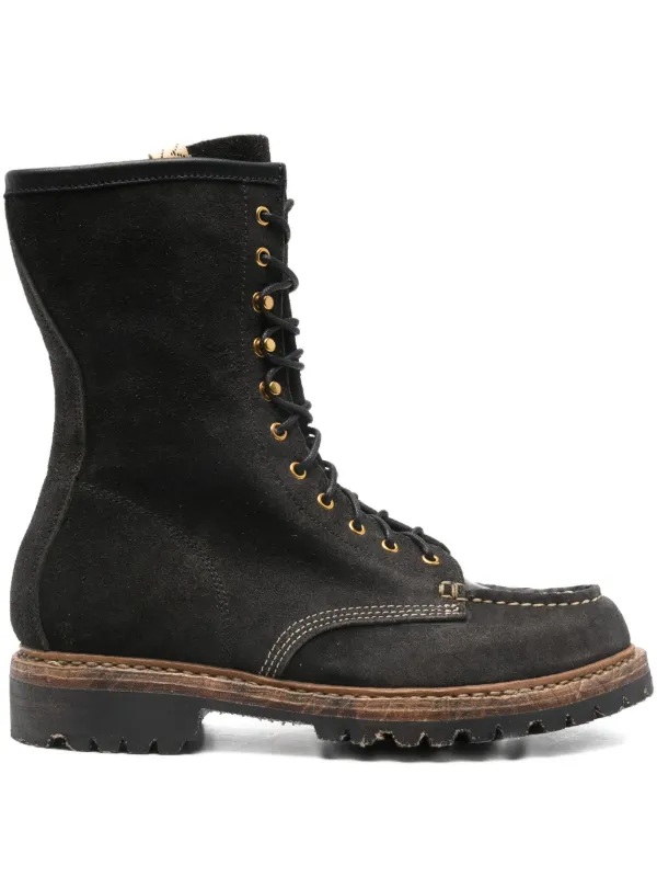 Visvim レースアップ レザーブーツ | ブラック | FARFETCH JP