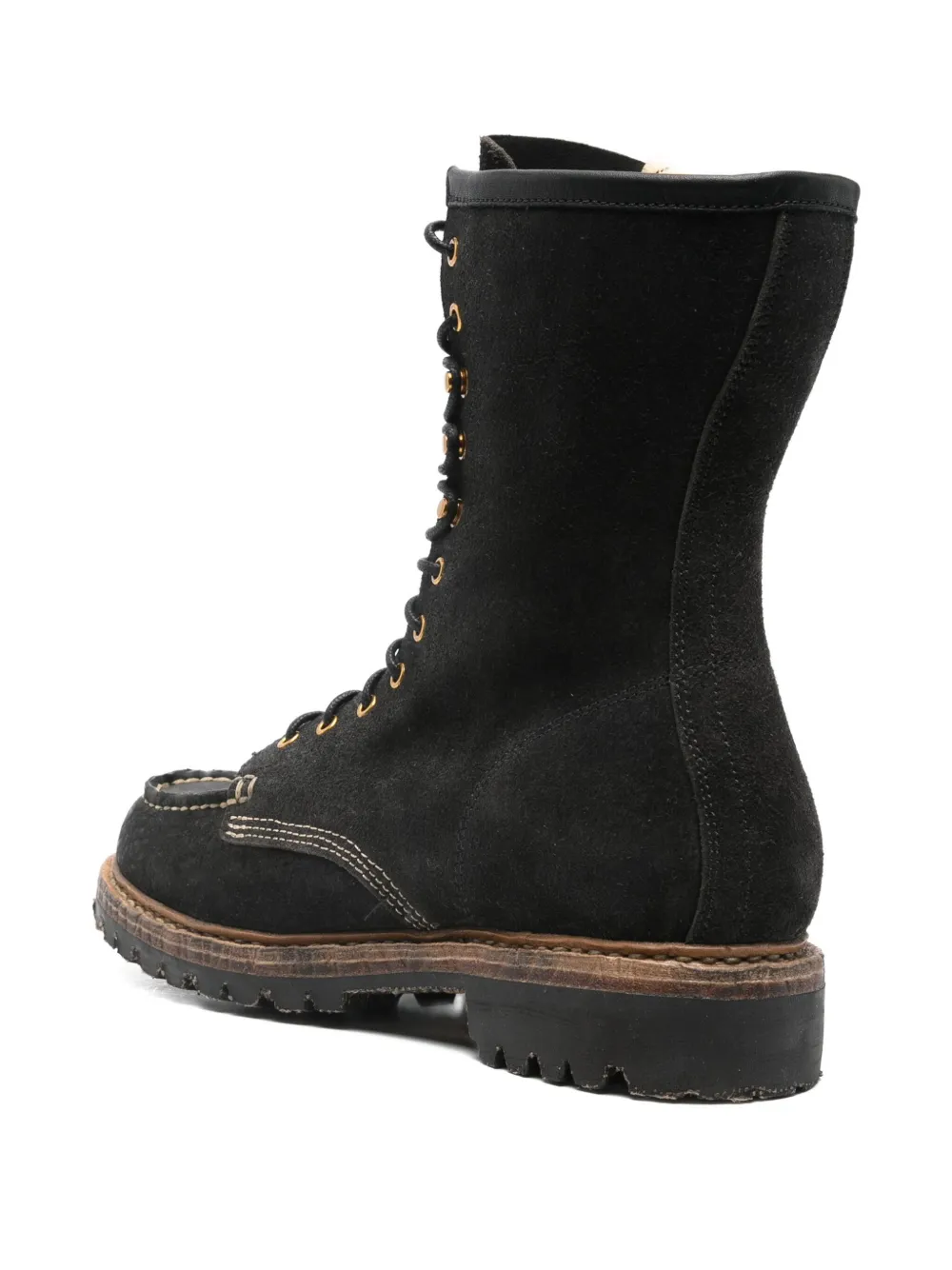 visvim lace-up leather boots Zwart