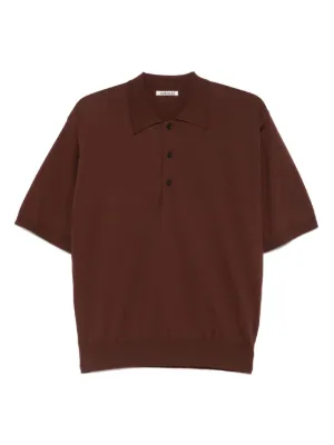 AURALEE ポロシャツ ブラウン Auralee Cotton Polo Shirt | Brown | FARFETCH