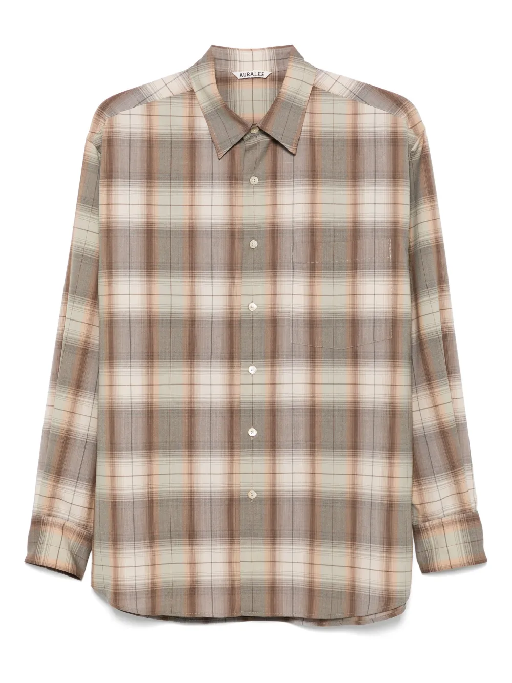 Auralee camisa con cuadros estampados | marrón | Image 1