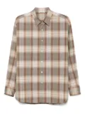 Auralee checked shirt - Brown