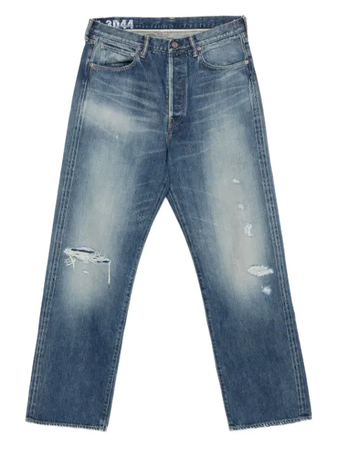 visvim jeans con efecto envejecido