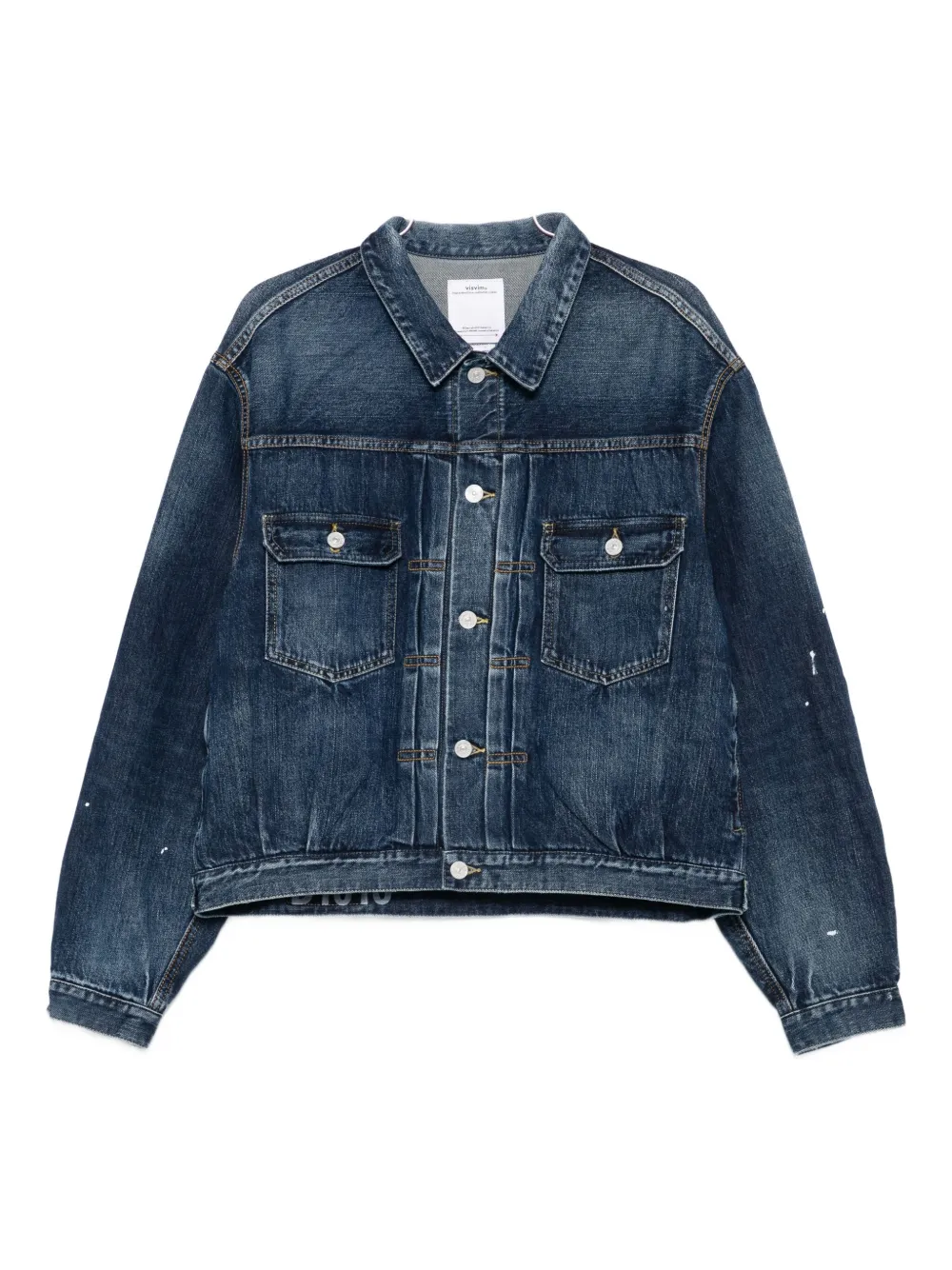 visvim 101X paint-splatter denim jacket | Blue | Image 1