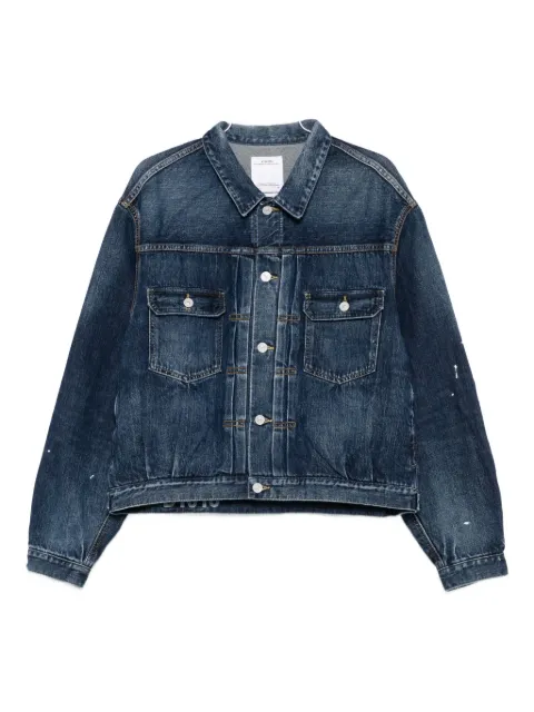visvim chaqueta vaquera 101X con motivo de salpicadura de pintura