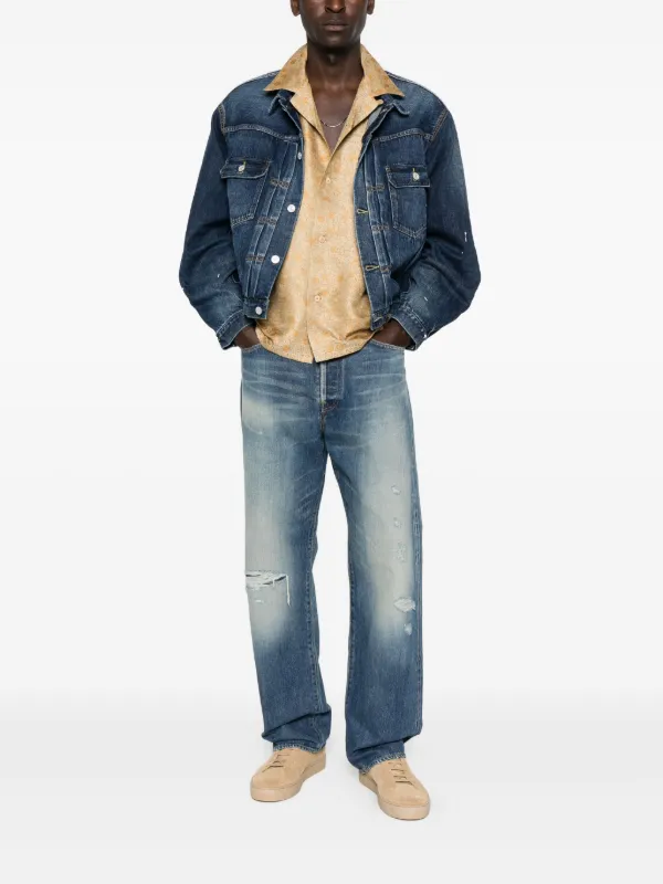 Visvim 101X ペイント デニムジャケット | ブルー | FARFETCH JP