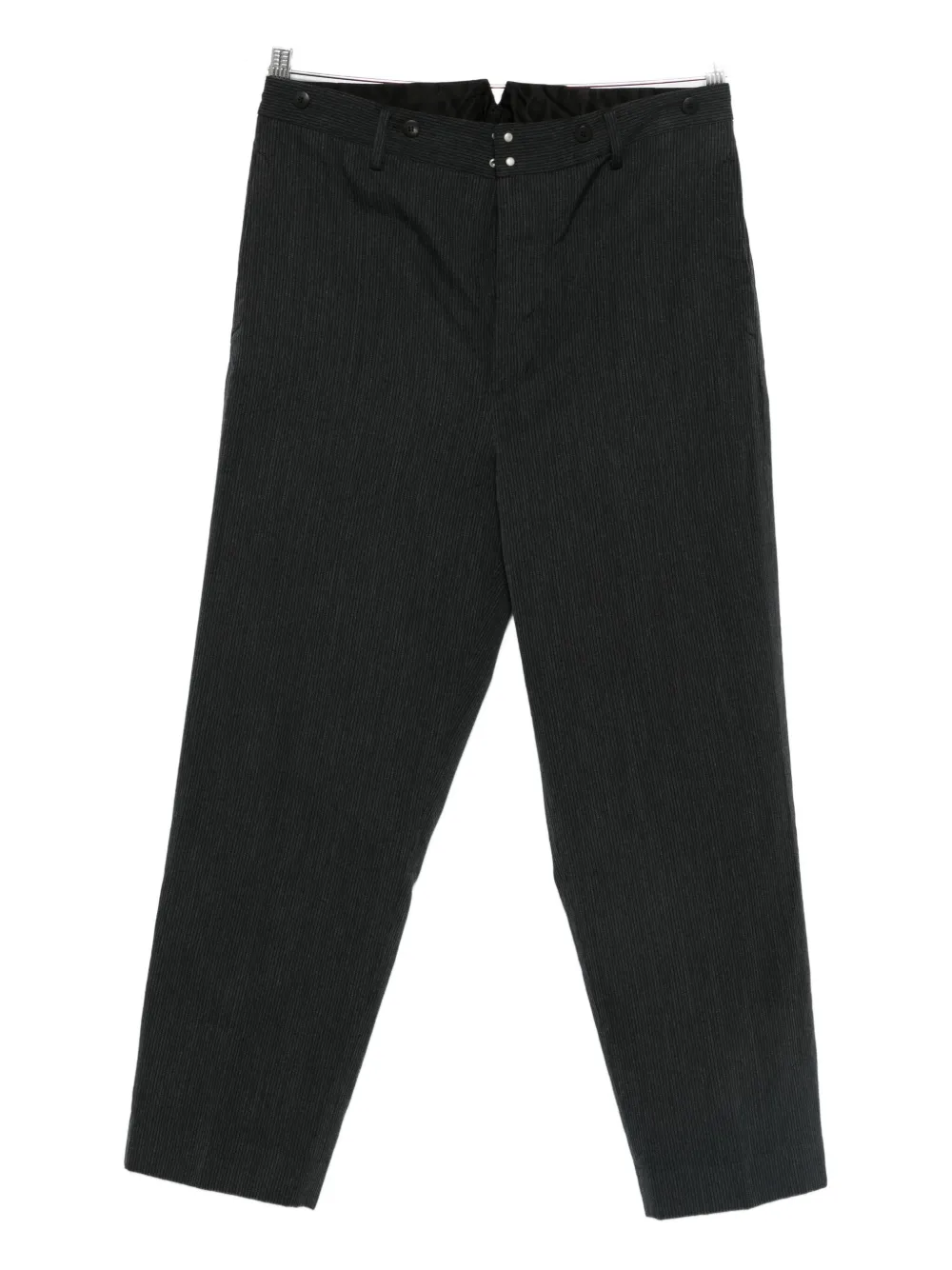 Visvim Pastoral Pinstripe Trousers In Black