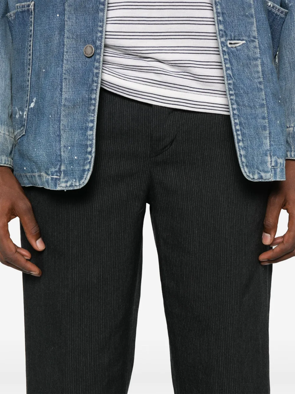 visvim Pastoral broek met krijtstreep Zwart