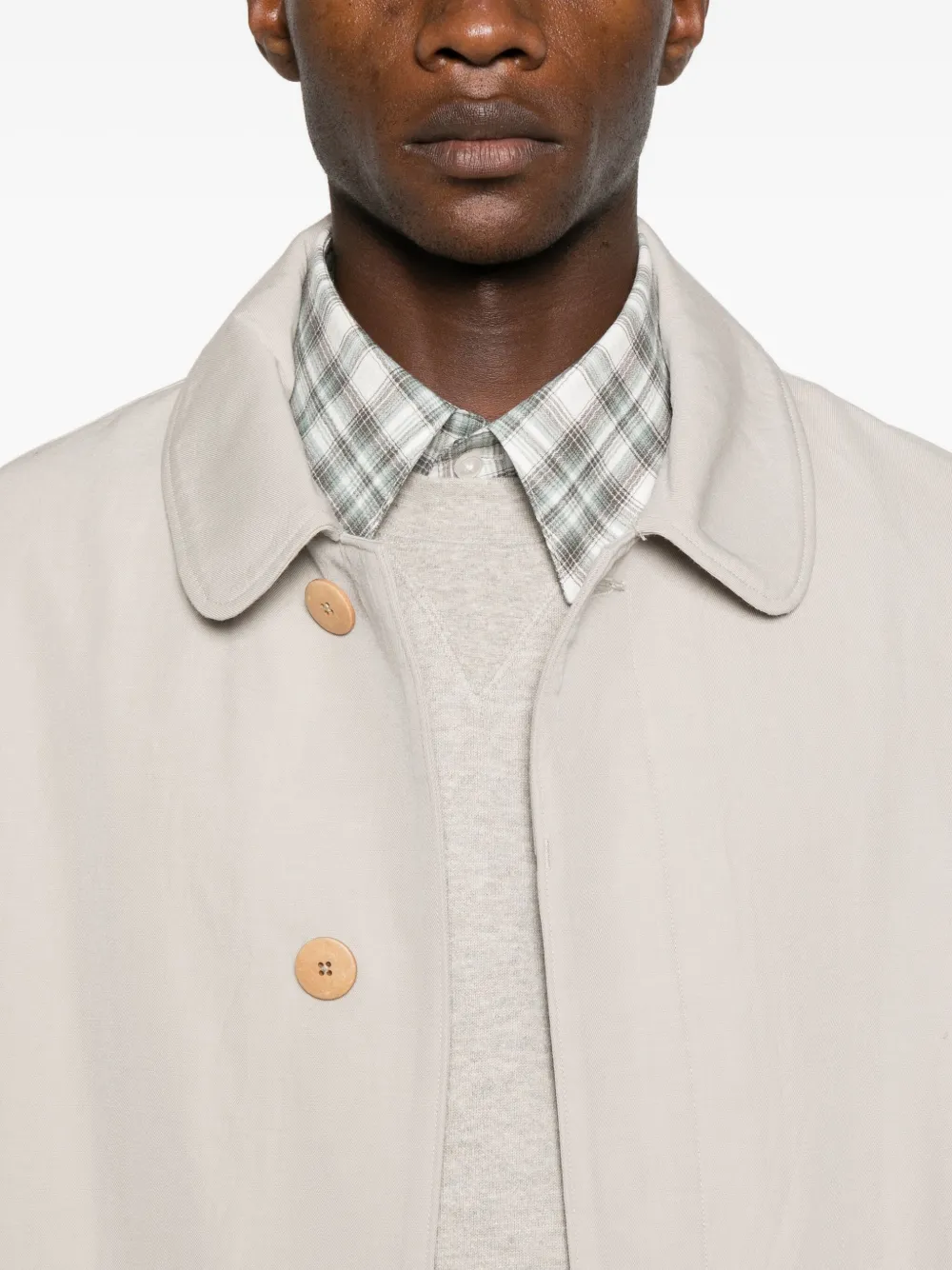 visvim Balmat jas met ronde kraag Beige