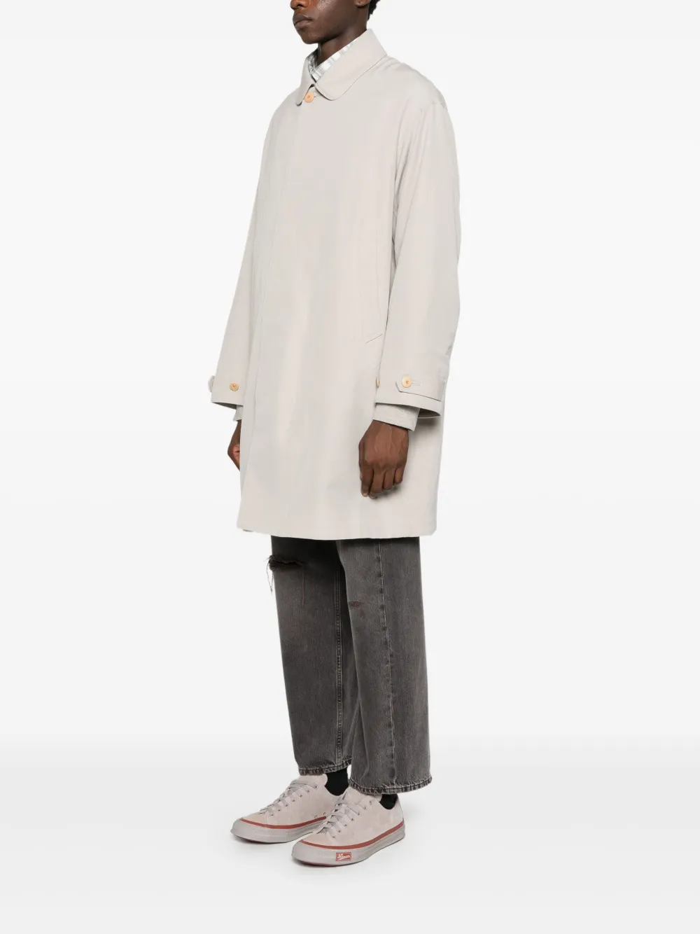 visvim Balmat jas met ronde kraag Beige