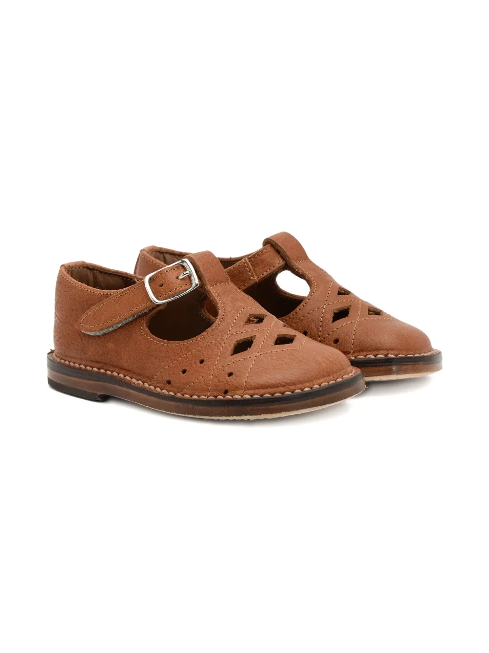 Pèpè cut-out detail leather sandals Brown