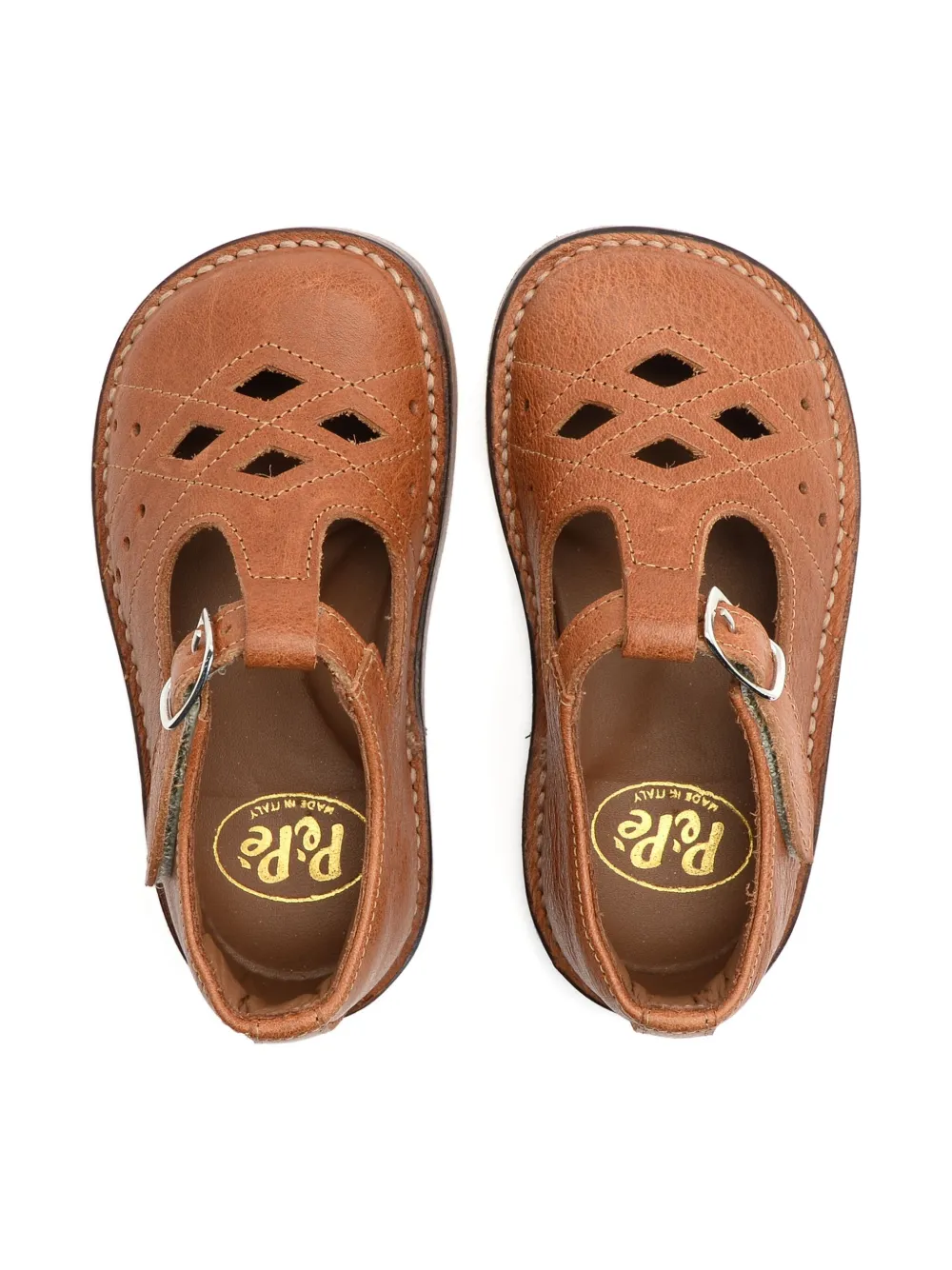 Pèpè cut-out detail leather sandals Brown