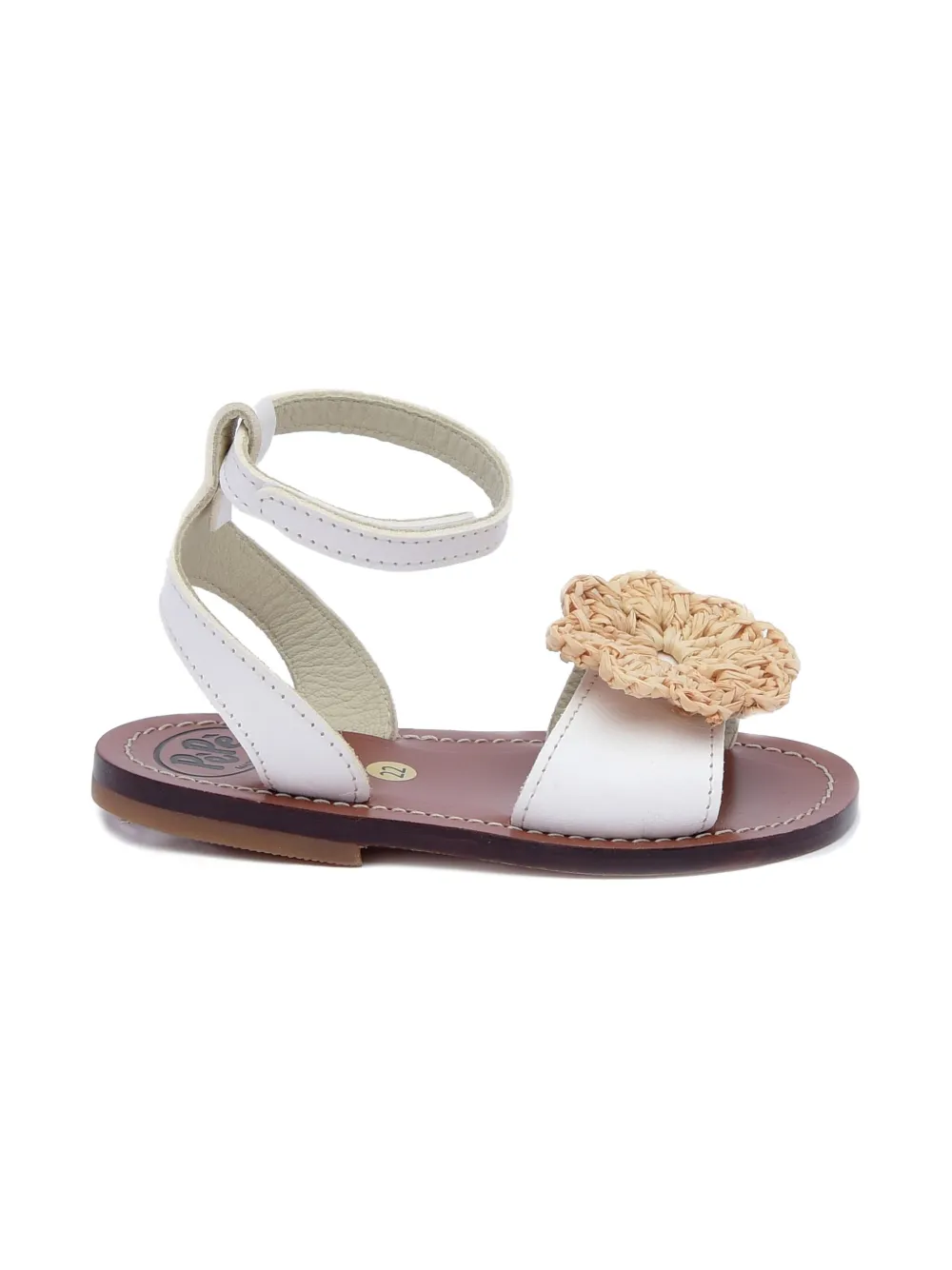 Pèpè Colette floral-embellished leather sandals White