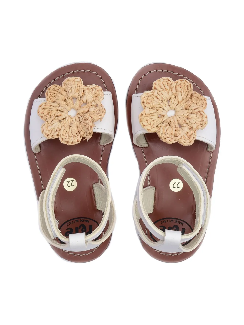 Pèpè Colette floral-embellished leather sandals White