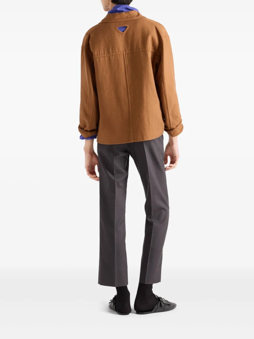 Prada Jack met enkele rij knopen Bruin