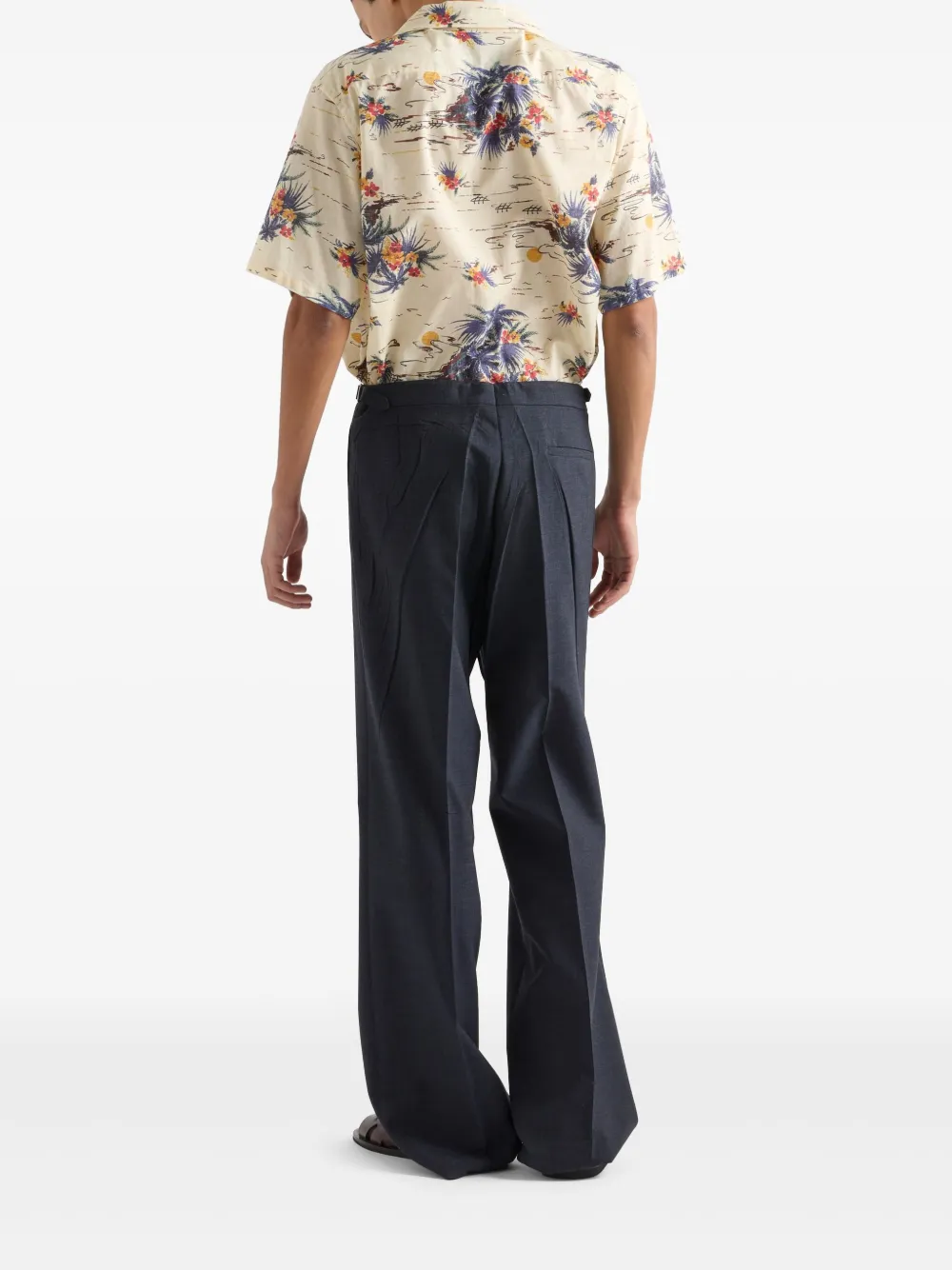 Prada Technische broek met wijde pijpen Blauw
