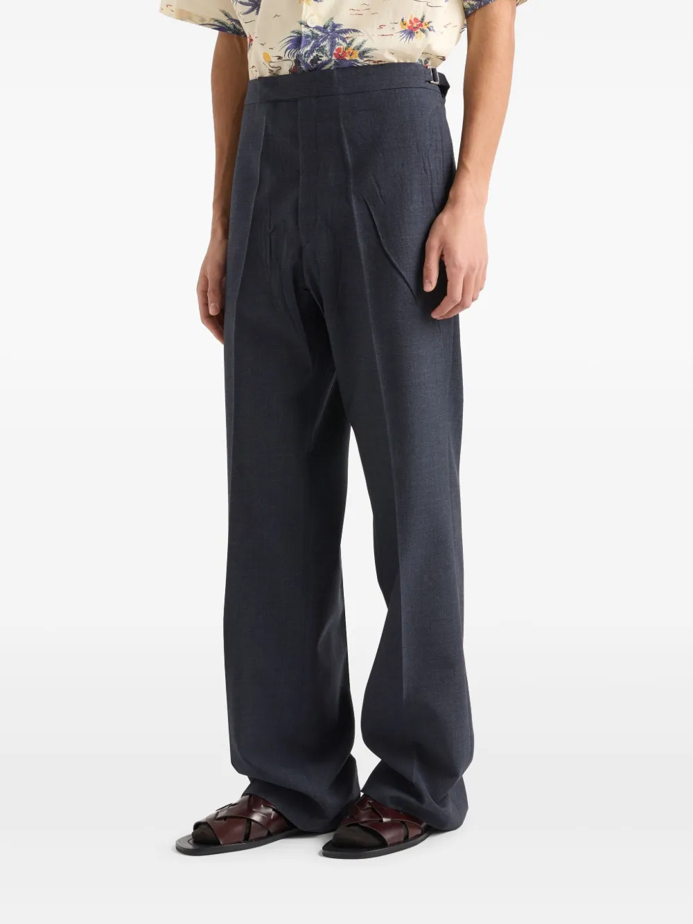 Prada Technische broek met wijde pijpen Blauw