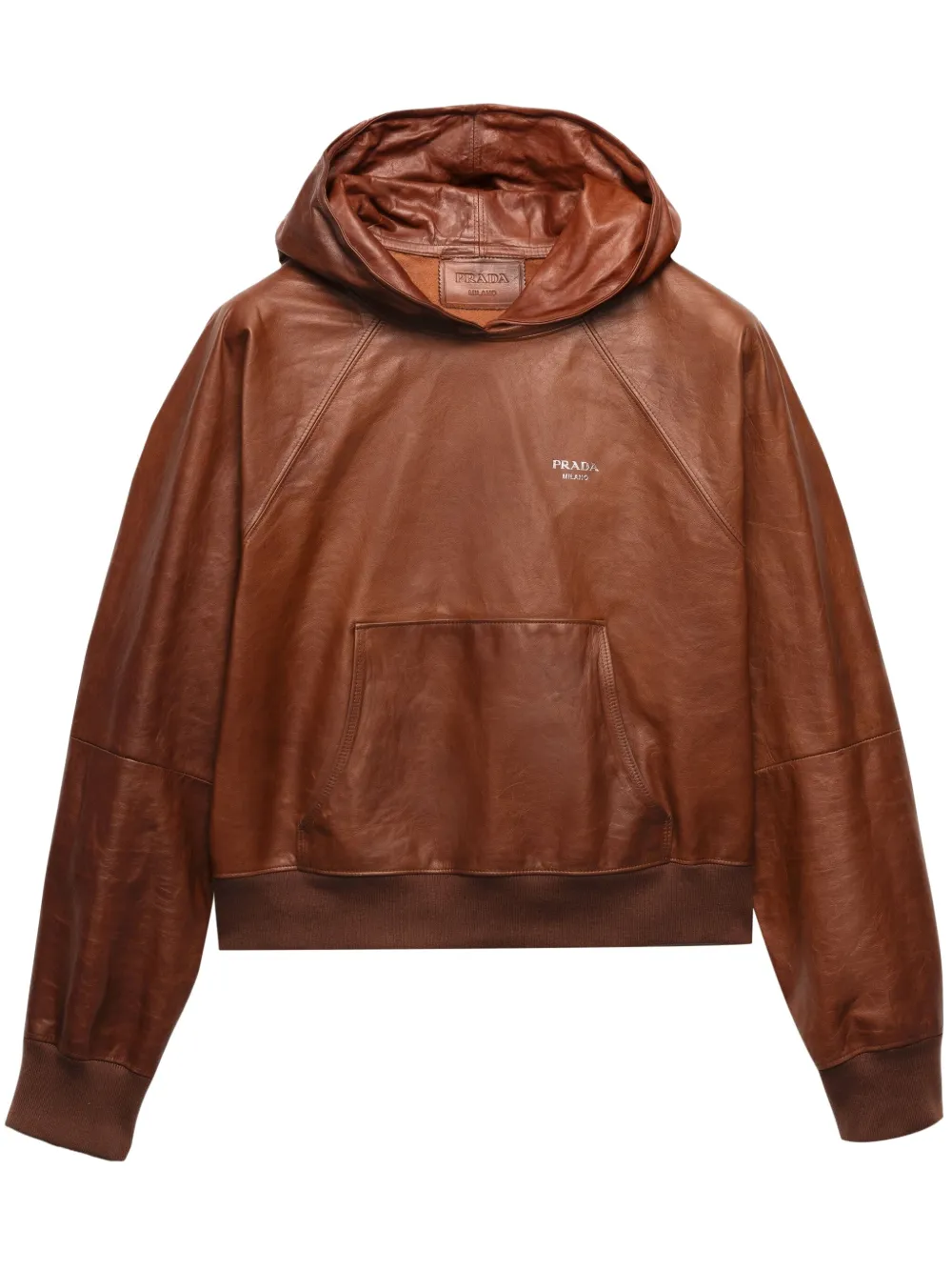 Prada Leren hoodie Bruin