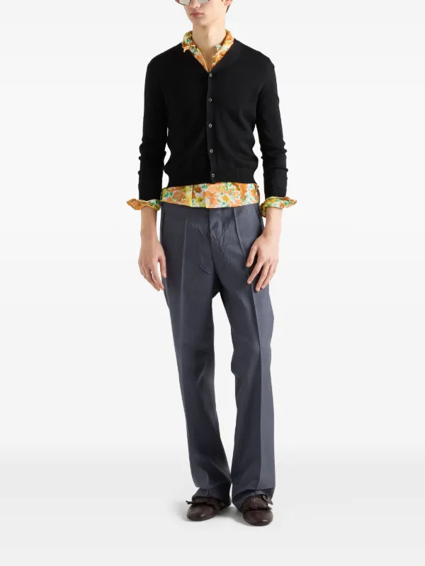Prada floral-print Cotton Shirt | Orange | FARFETCH