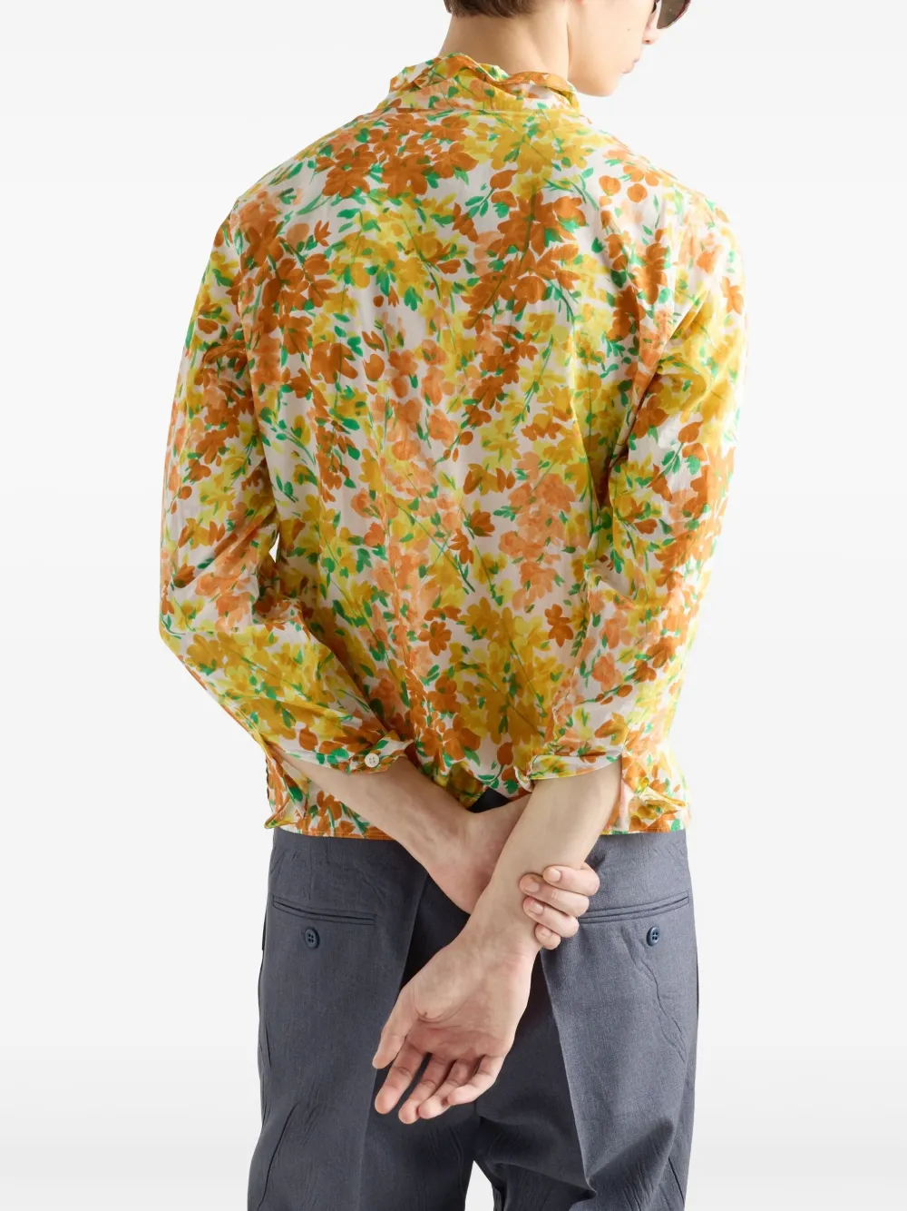 Prada Overhemd met bloemenprint Oranje