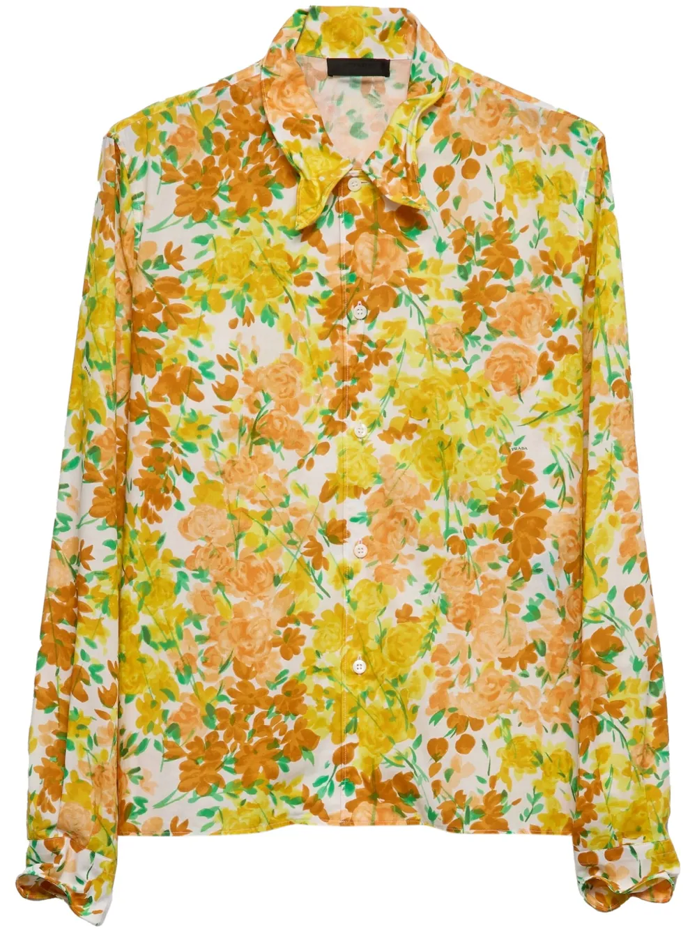 Prada Overhemd met bloemenprint Oranje