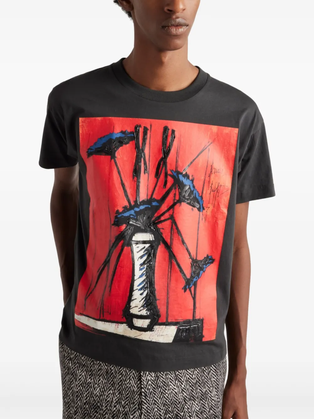 Prada Jersey T-shirt met print Grijs