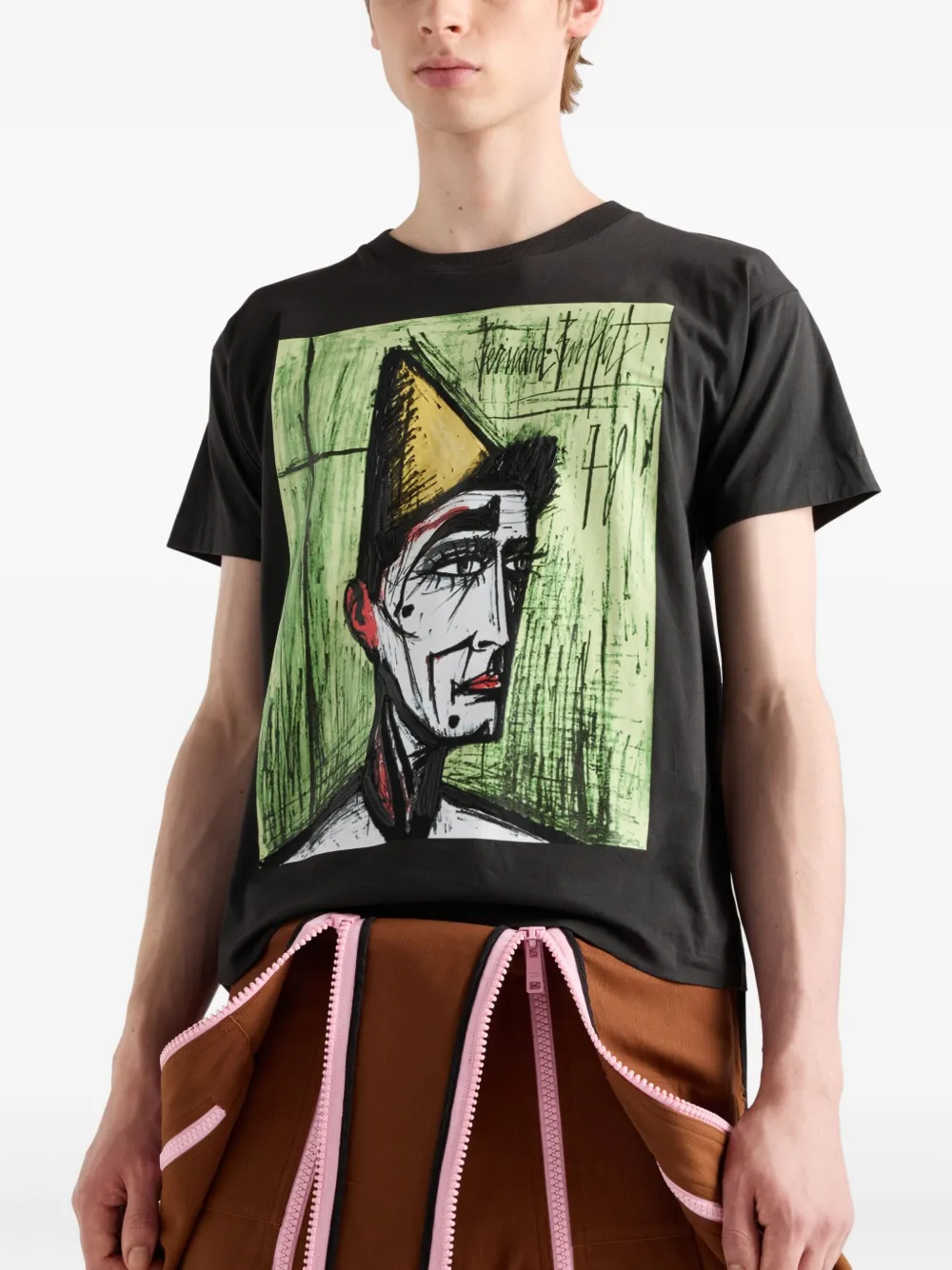 Prada Jersey T-shirt met print Grijs