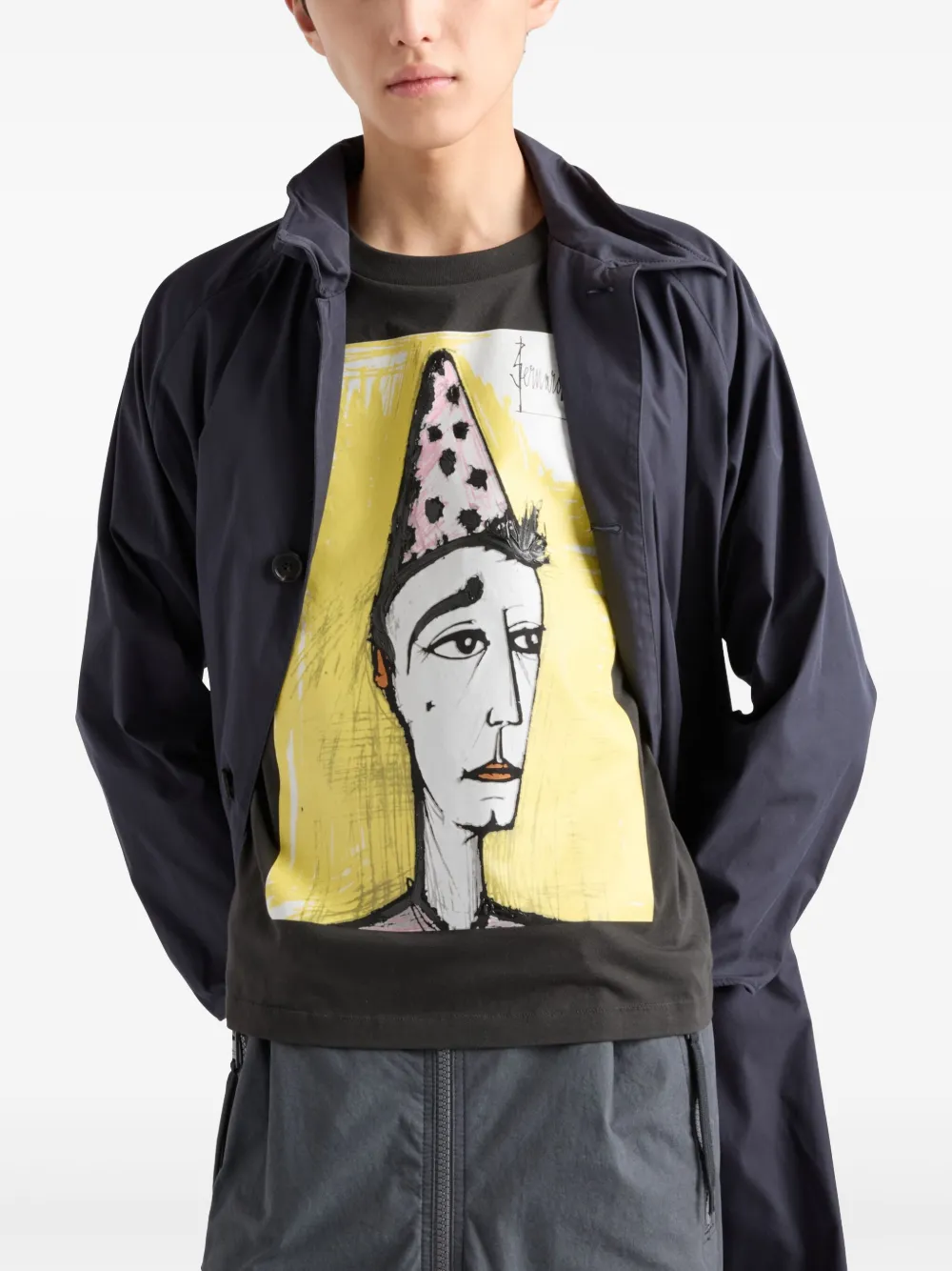 Prada Jersey T-shirt met print Grijs