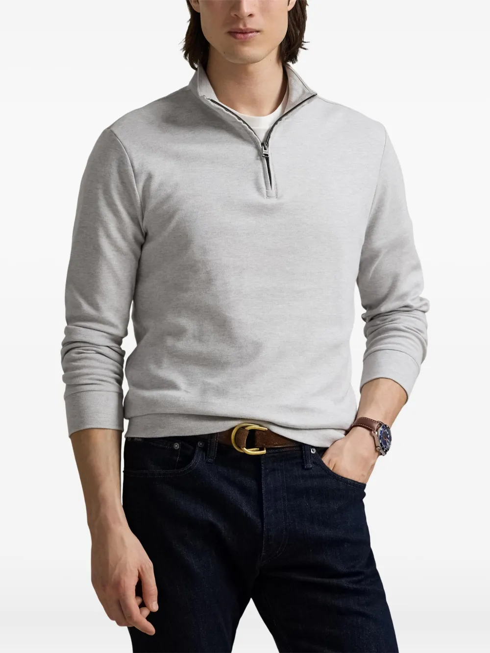 Polo Ralph Lauren Pullover met kwart rits Grijs