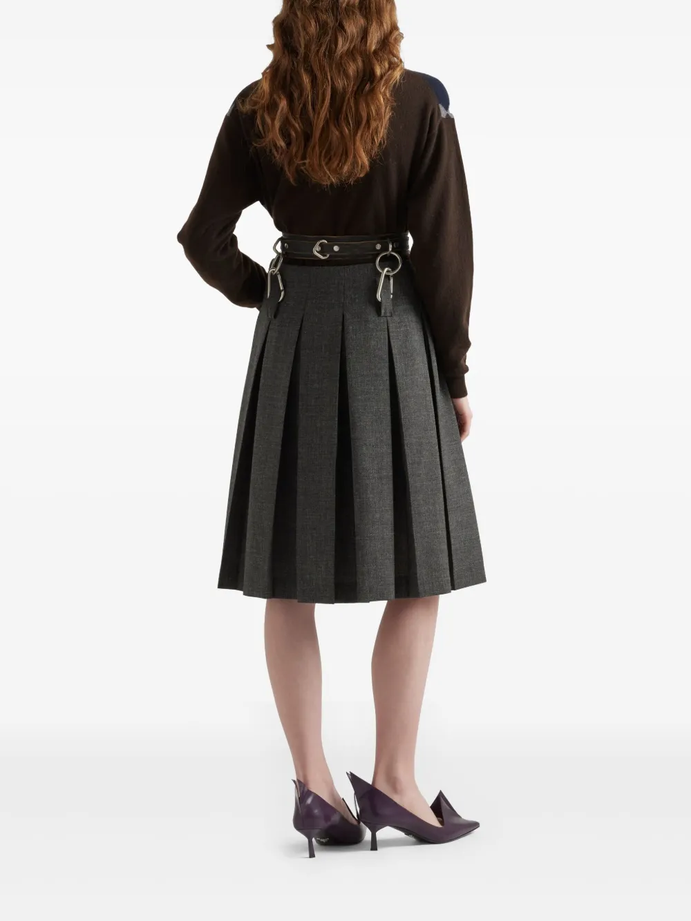 Prada Kasjmier trui met V-hals Bruin