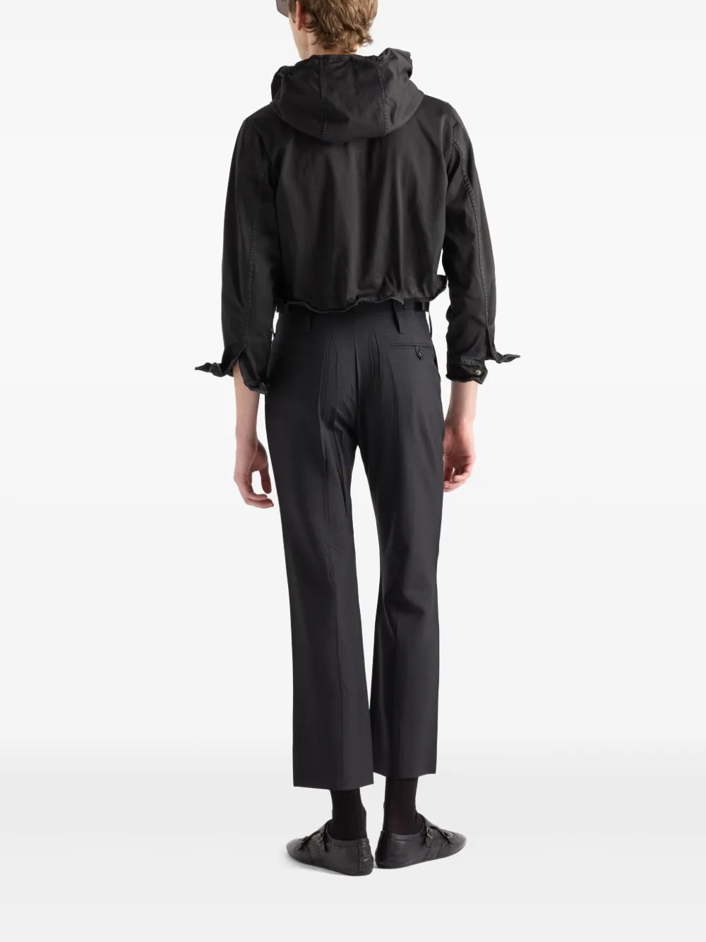 Prada Cropped katoenen blouson jack Zwart