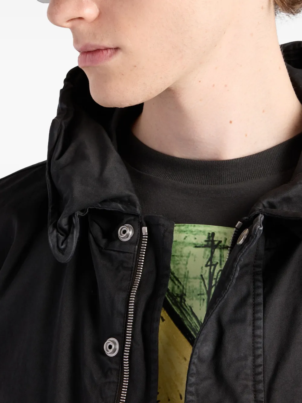 Prada Cropped katoenen blouson jack Zwart