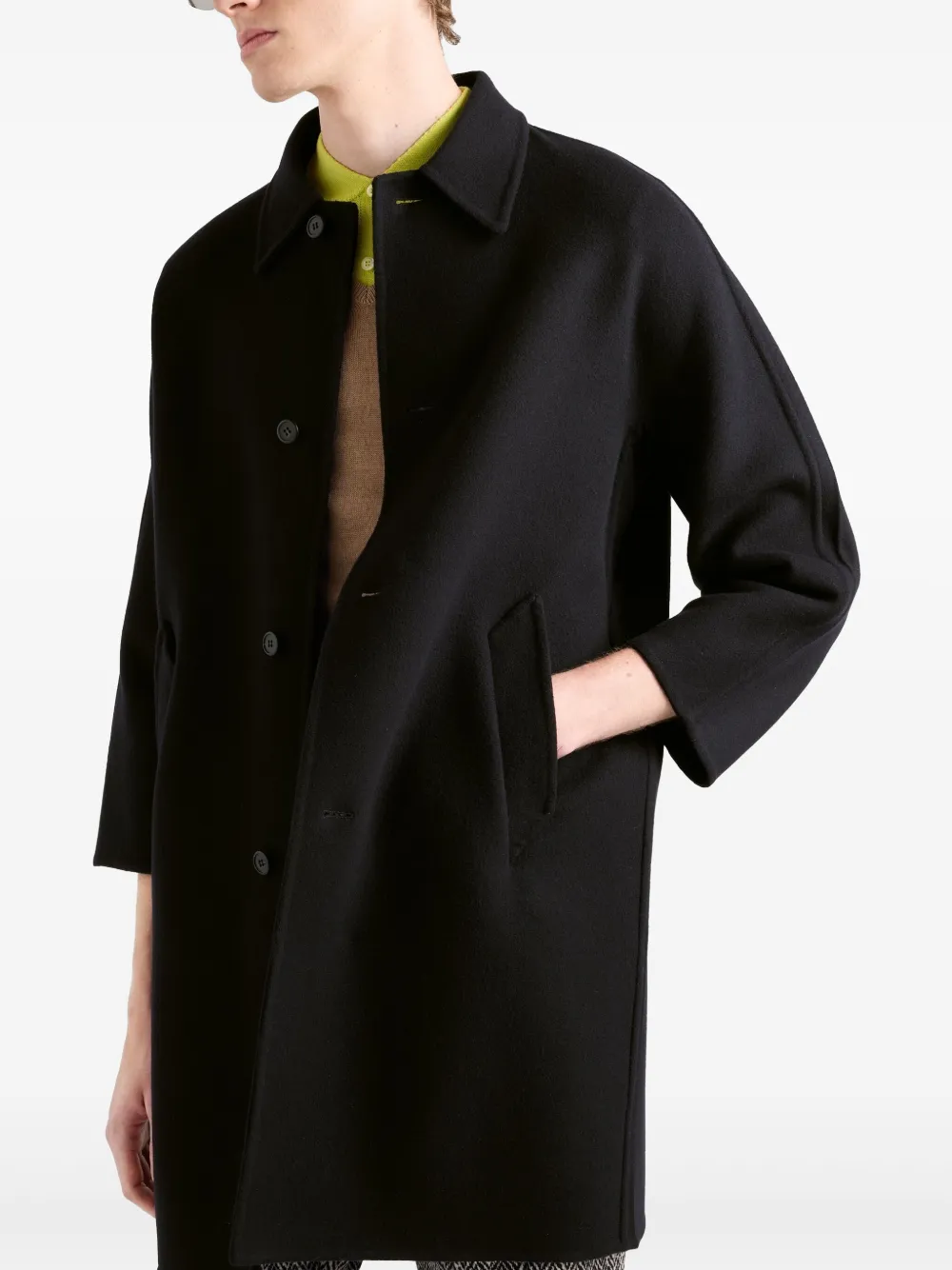 Prada Jas met enkele rij knopen Zwart