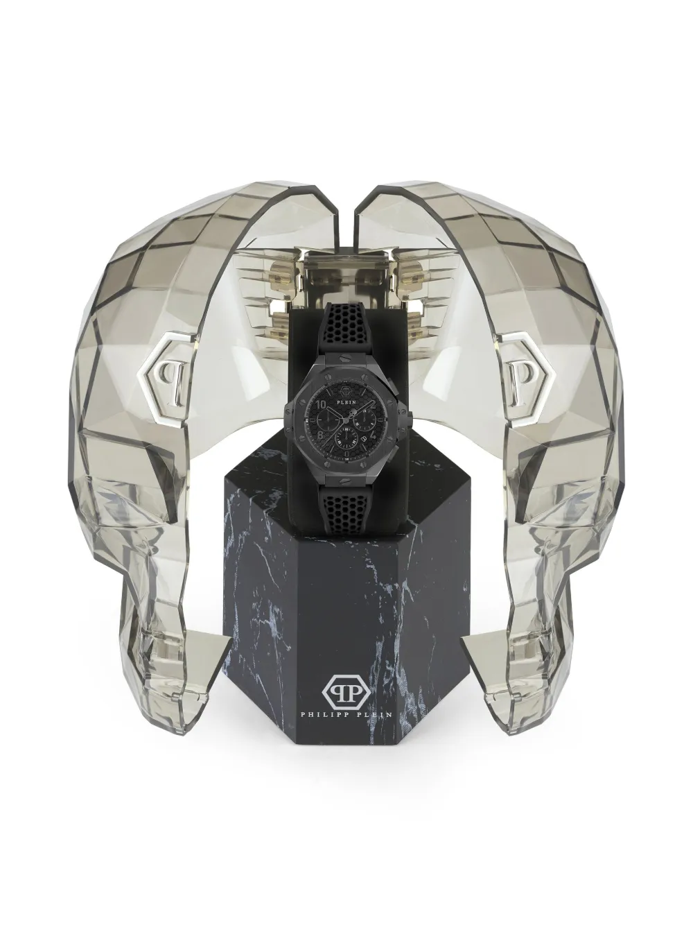 Philipp Plein Plein Chrono Royal Silicone Watch In Black